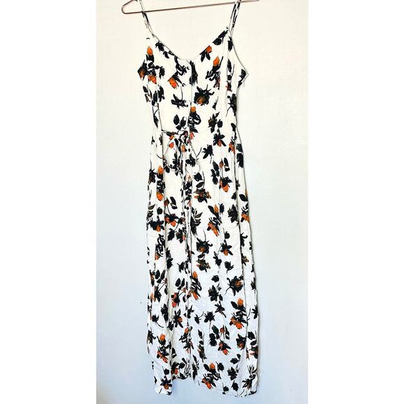 Derek Lam Women's White Floating Floral Button Down Camisole Dress Size 4 - Picture 2 of 14